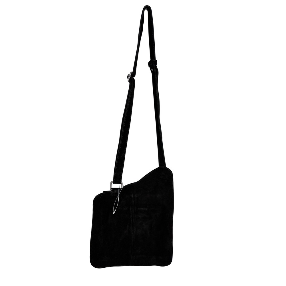 NEW Free People Black Cow Suede Cornell Crossbody Bag Western Boho Shell Detail - Picture 4 of 12